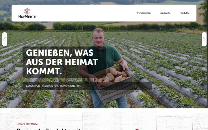 Screenshot of hofwerte.de