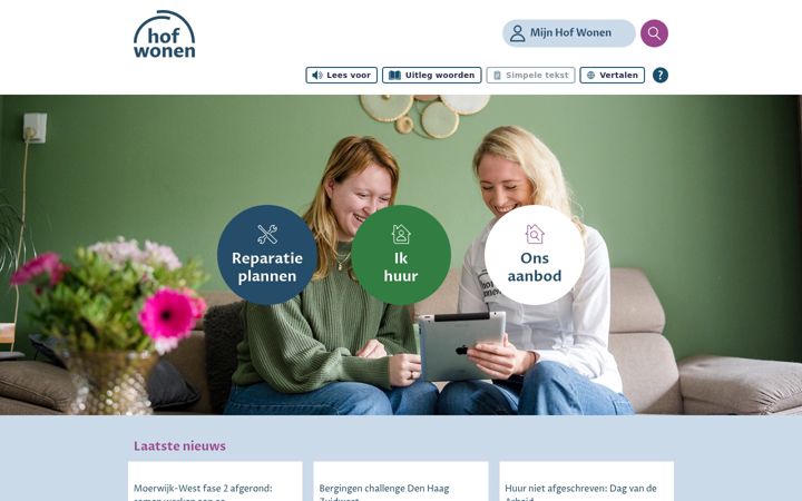 Screenshot of hofwonen.nl