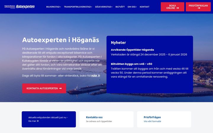 Screenshot of hoganas-bilservice.se