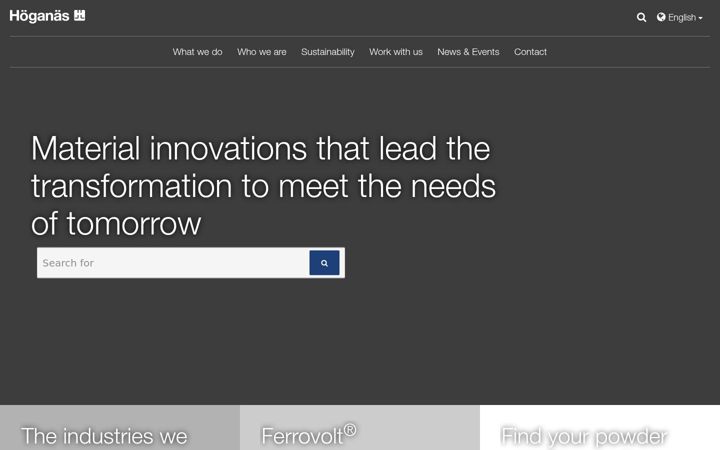 Screenshot of hoganas.com