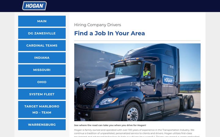 Screenshot of hogantransporttruckingjobs.com