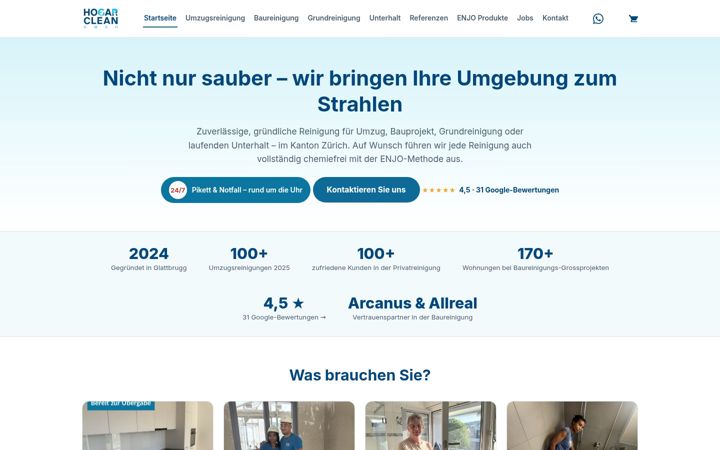 Screenshot of hogarclean.ch