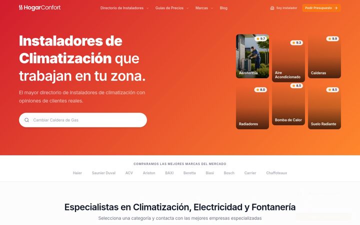 Screenshot of hogarconfort.com