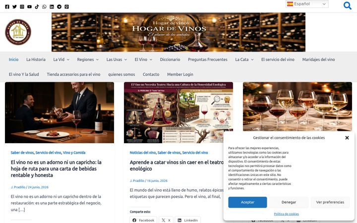 Screenshot of hogardevinos.com