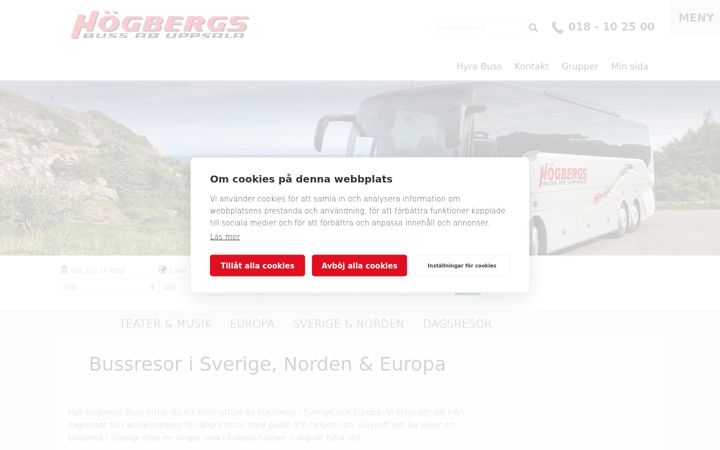 Screenshot of hogbergsbuss.se