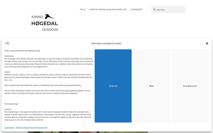 Screenshot of hogdal-gundog.dk