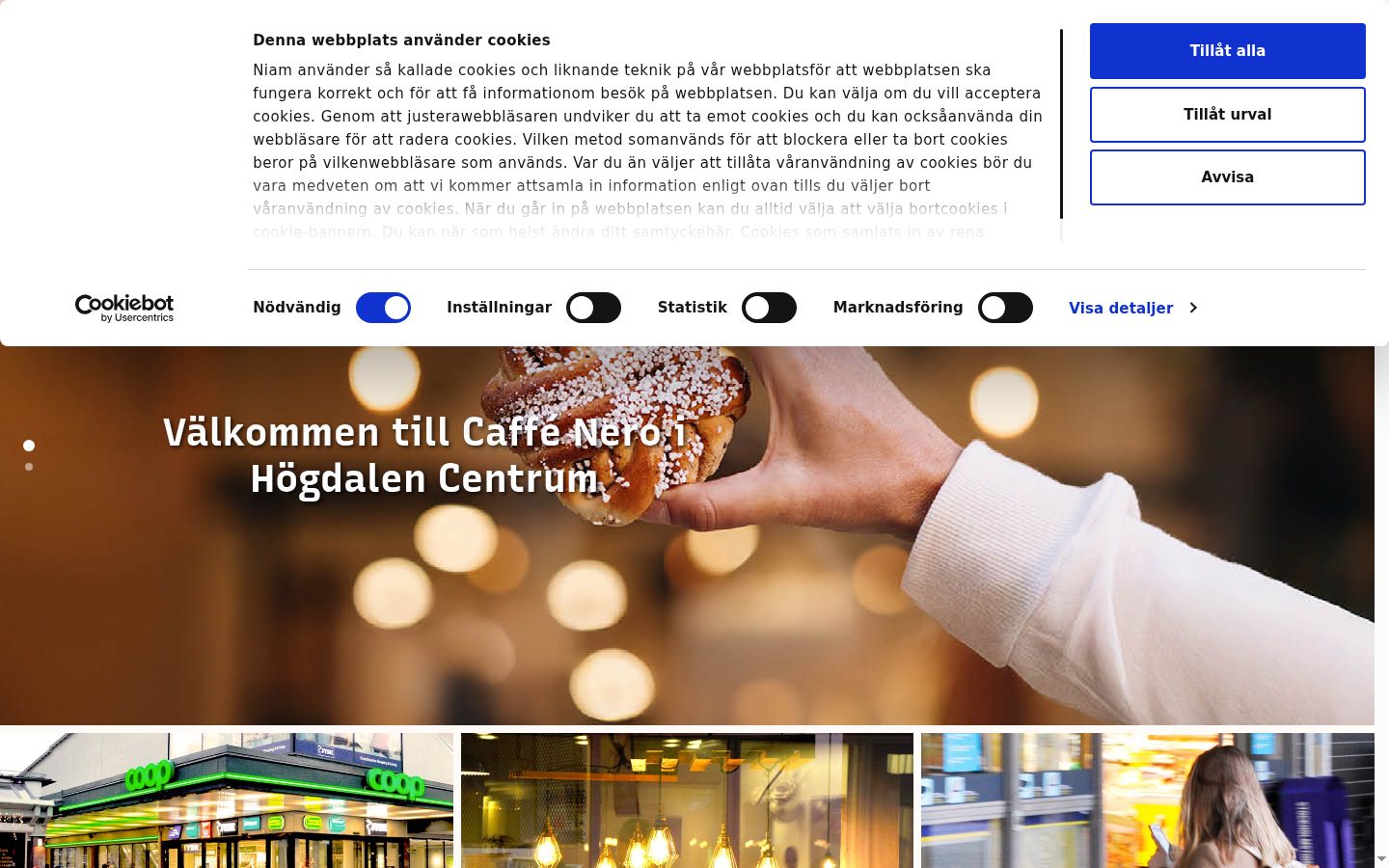 Skjermbilde av samtykkebanneret slik det vises før noen interaksjon