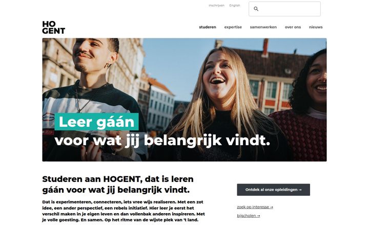 Screenshot of hogent.be