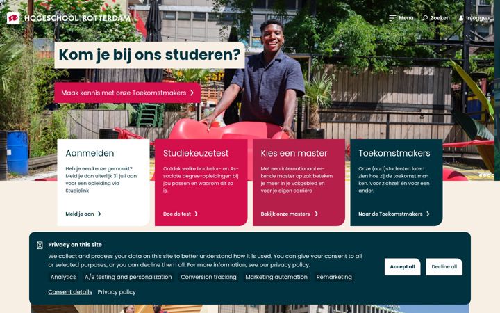 Screenshot of hogeschoolrotterdam.nl