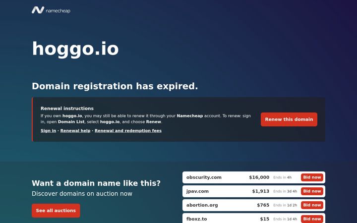 Screenshot of hoggo.io
