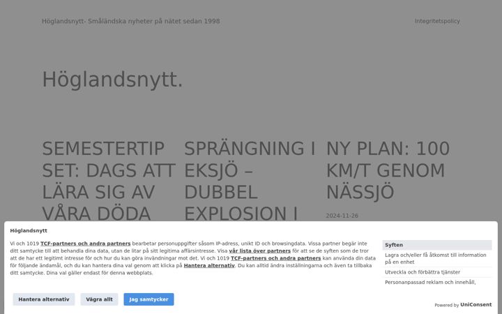 Screenshot of hoglandsnytt.se
