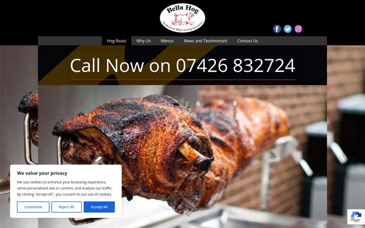 Screenshot of hogroastcatering.co.uk