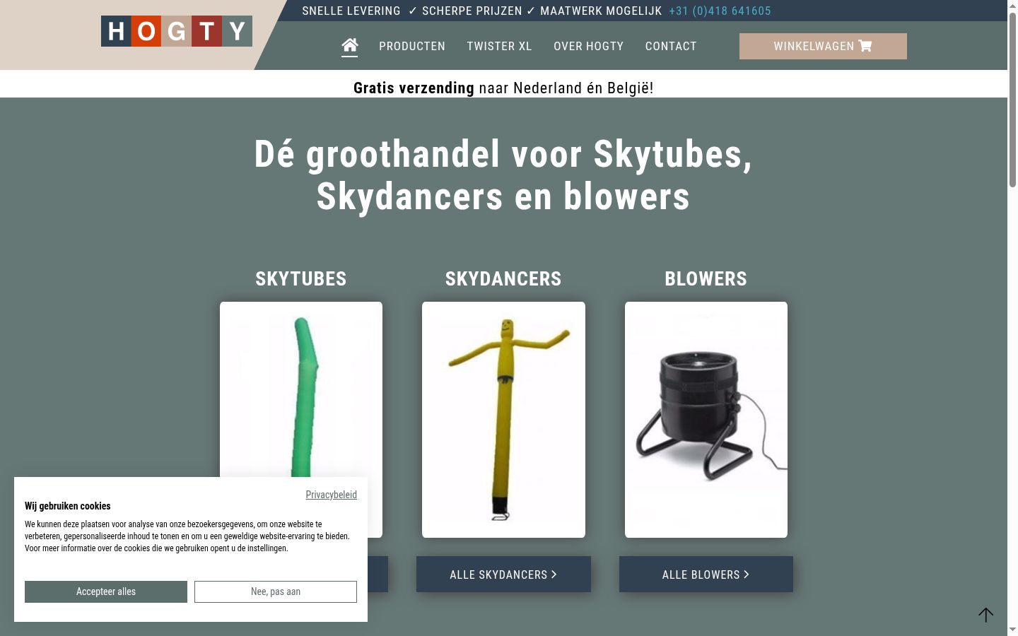 Skjermbilde av samtykkebanneret slik det vises før noen interaksjon