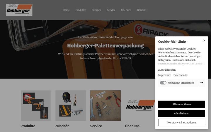 Screenshot of hohberger-palettenverpackung.de