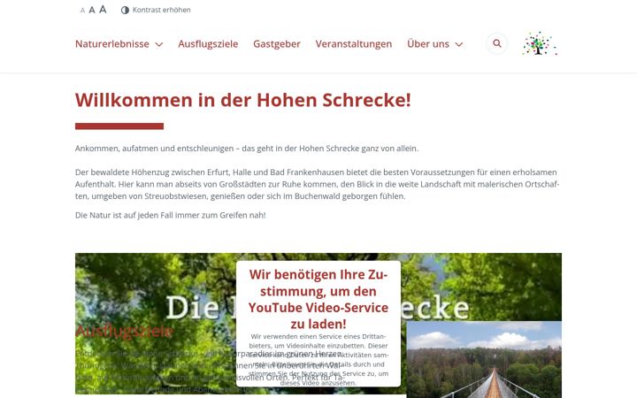 Screenshot of hohe-schrecke.de