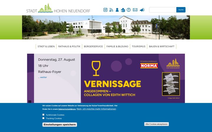 Screenshot of hohen-neuendorf.de