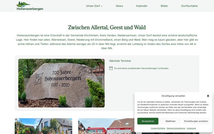 Screenshot of hohenaverbergen.de