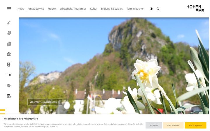 Screenshot of hohenems.at