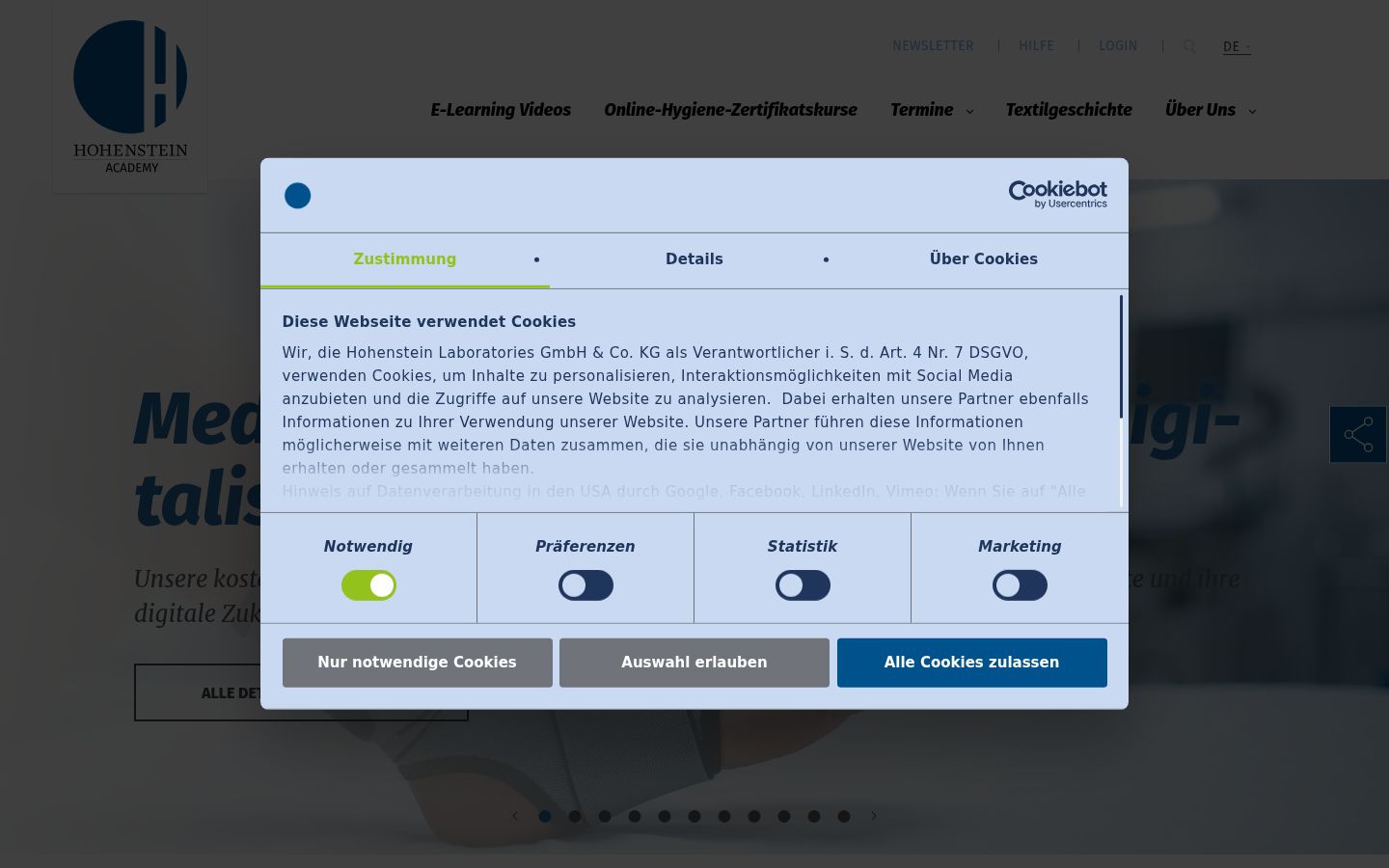 Sutikimo reklamjuostės, rodytos prieš bet kokią sąveiką, ekrano kopija