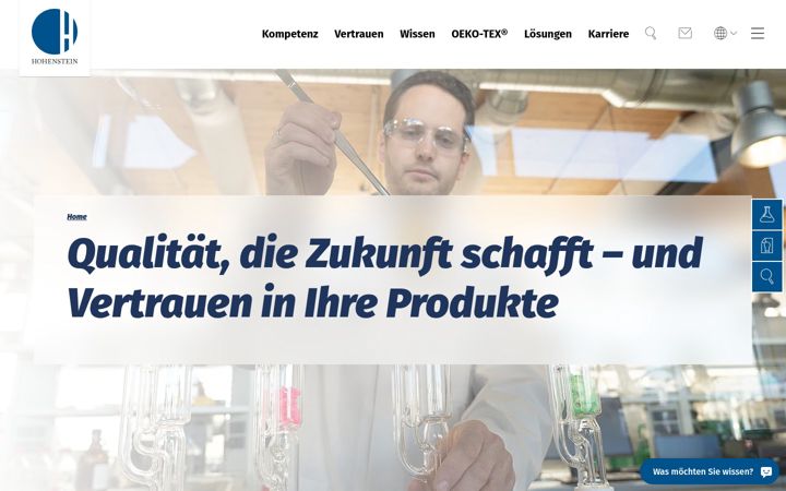 Screenshot of hohenstein.de