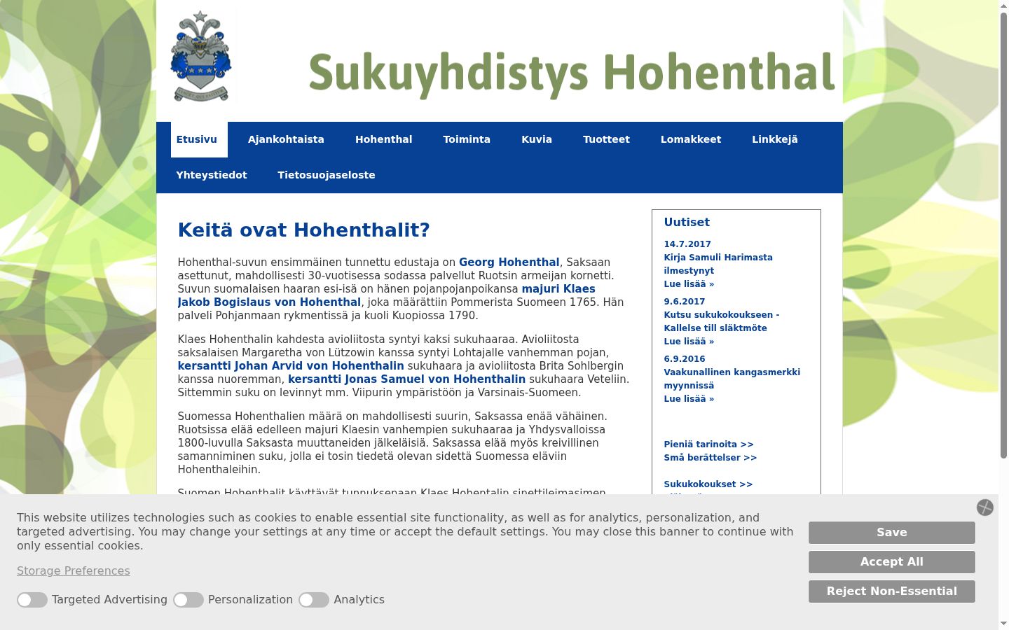 Skjermbilde av samtykkebanneret slik det vises før noen interaksjon