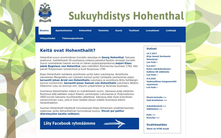 Screenshot of hohenthal.org