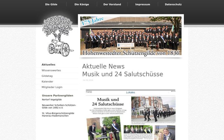 Screenshot of hohenwestedter-schuetzengilde.de