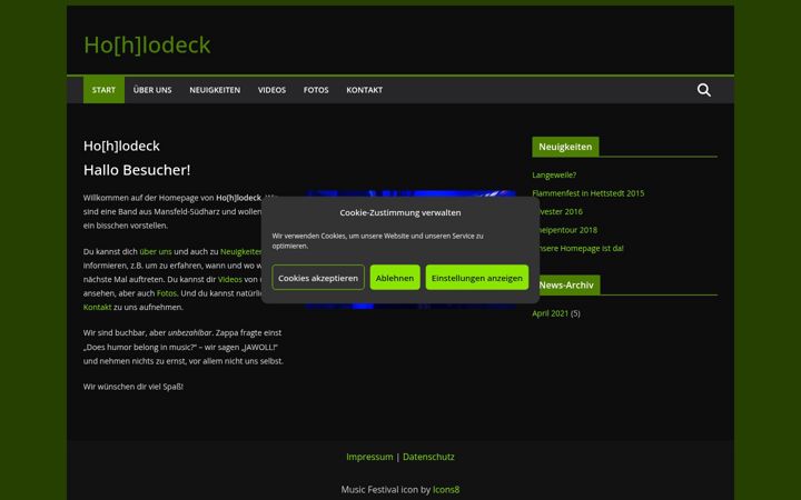 Screenshot of hohlodeck.de