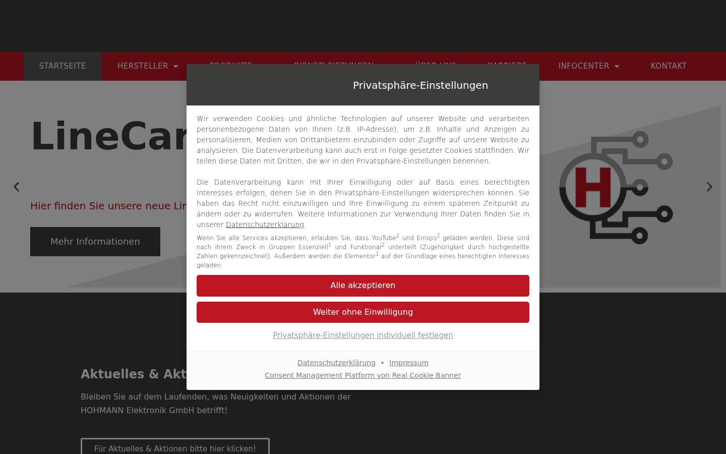 Ekraanipilt nõusolekubännerist, mida näidati enne mis tahes suhtlust