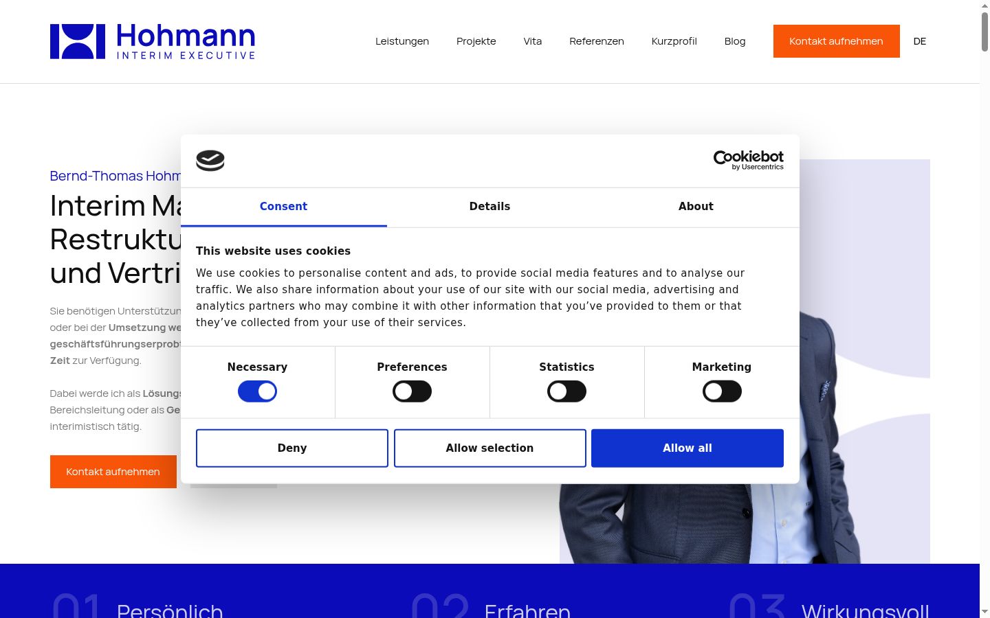 Screenshot van de toestemmingsbanner zoals getoond vóór enige interactie