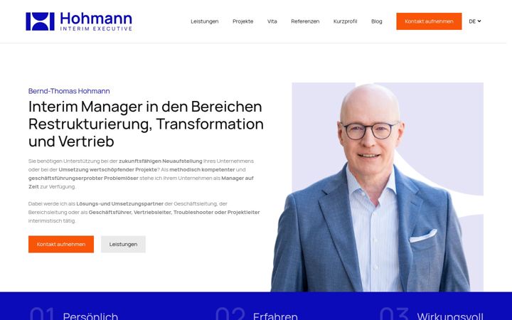 Screenshot of hohmann-interim.com