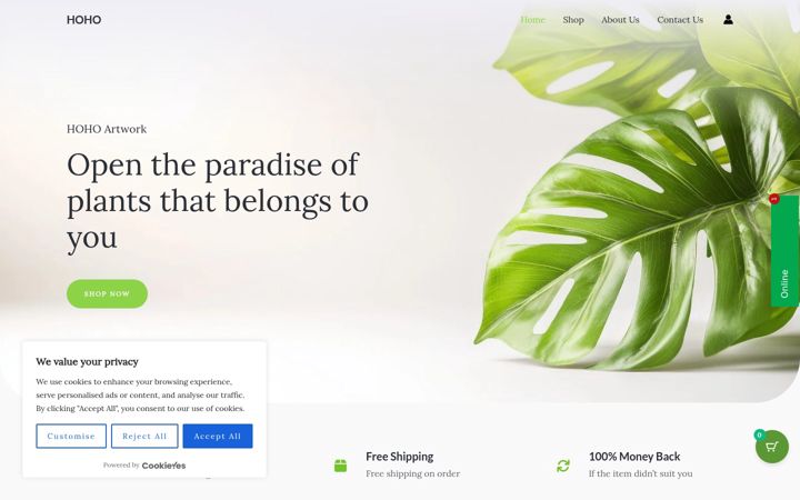Screenshot of hohoartwork.com