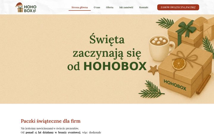 Captură de ecran a hohobox.pl