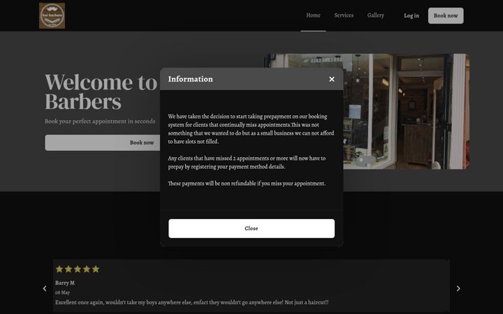 Screenshot of hoibarbers.co.uk