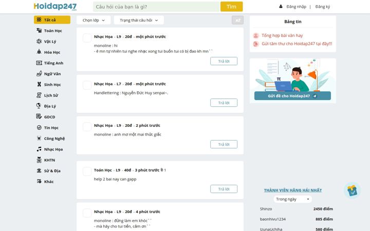 Screenshot ta' hoidap247.com