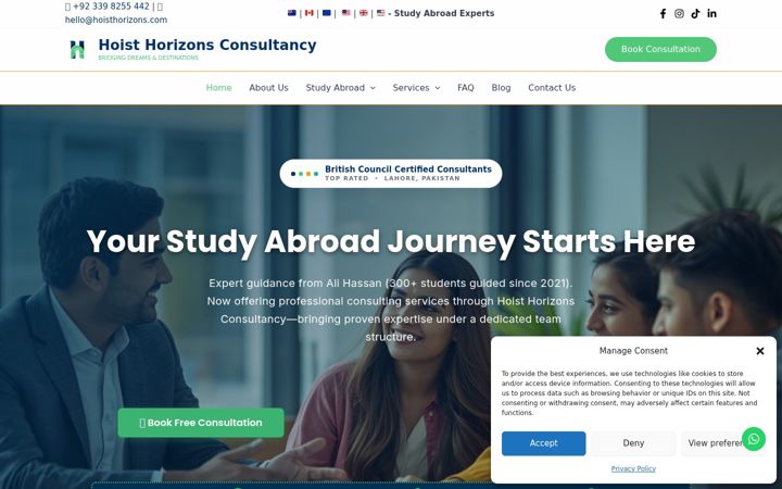Screenshot of hoisthorizons.com
