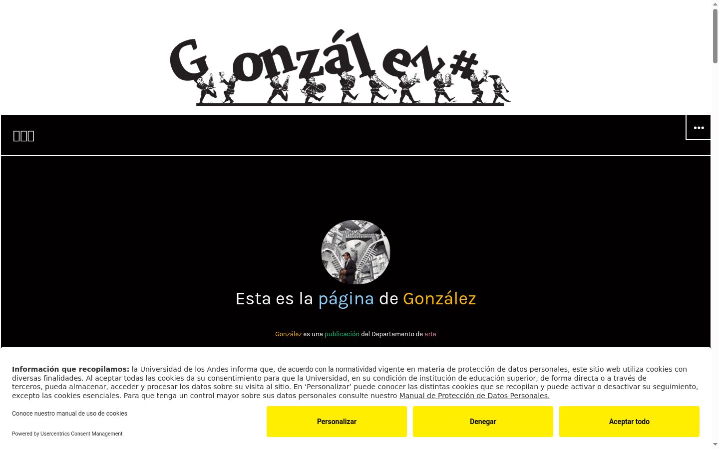 Captura de pantalla del banner de consentimiento mostrado antes de cualquier interacción