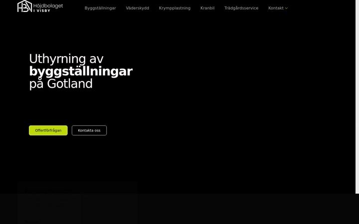 Screenshot of hojdbolagetvisby.se