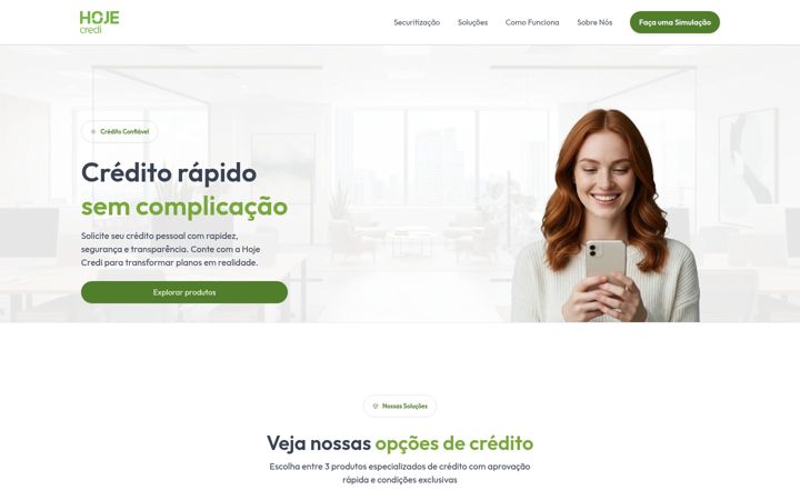 Screenshot of hojecredi.com.br