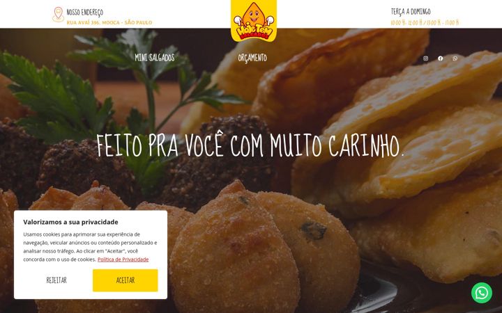 Screenshot of hojetemsalgados.com.br