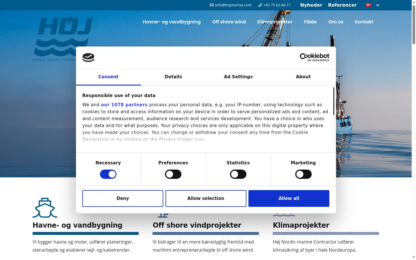 Captură de ecran a bannerului de consimțământ afișat înainte de orice interacțiune