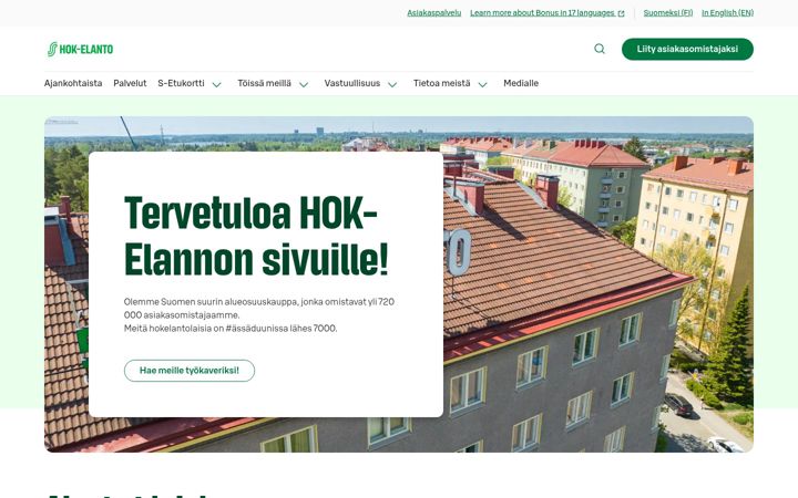 Screenshot of hok-elanto.fi