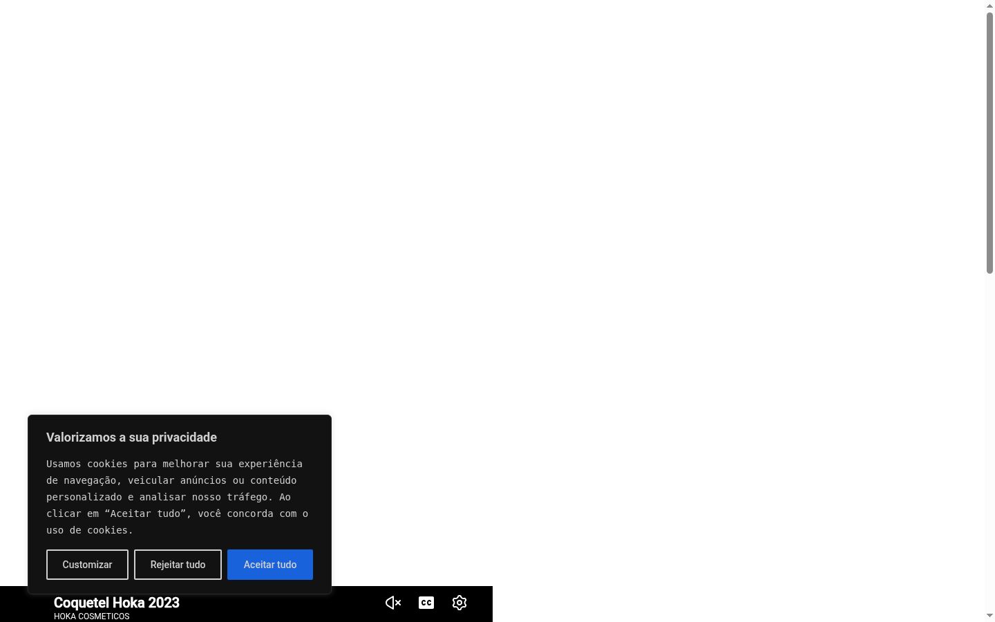 Screenshot del banner di consenso mostrato prima di qualsiasi interazione