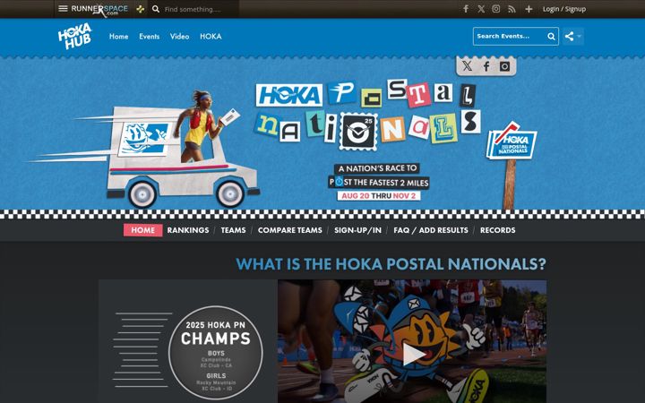 Screenshot of hokaoneonepostalnationals.com