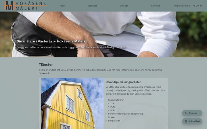 Screenshot of hokasensmaleri.se