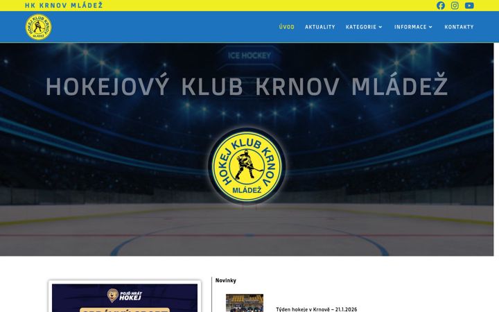 Kuvakaappaus sivustosta hokej-krnov-mladez.cz