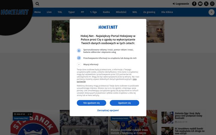 Screenshot of hokej.net