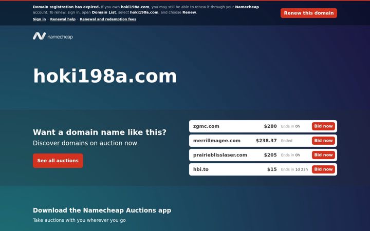 Kuvakaappaus sivustosta hoki198a.com