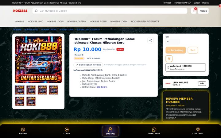 Screenshot of hoki888s.org