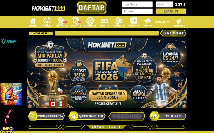Screenshot of hokibet855.org